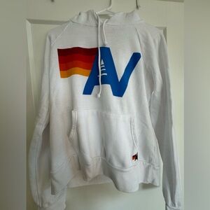 Aviator Nation Logo Pullover Hoodie White